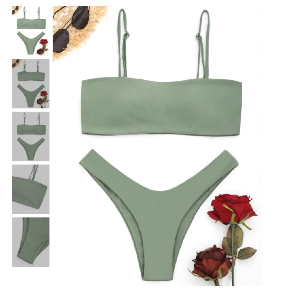 High Cut Square Neck Bikini Set